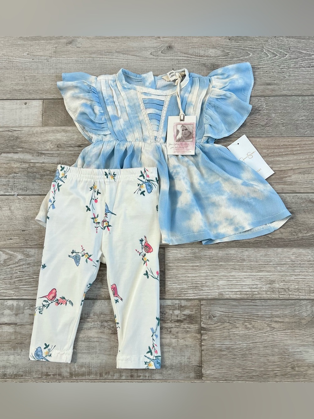 NWT Jessica Simpson Girls Tie Dye Top Outfit Size 3/6 Months